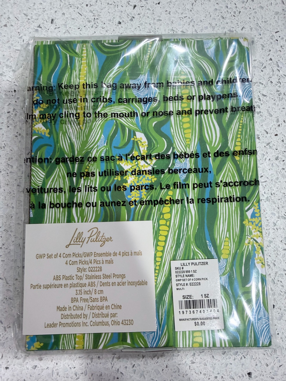 Lilly Pulitzer Set of 4 Corn Picks | Colorful Corn Holders | New in Package - Picture 4 of 5